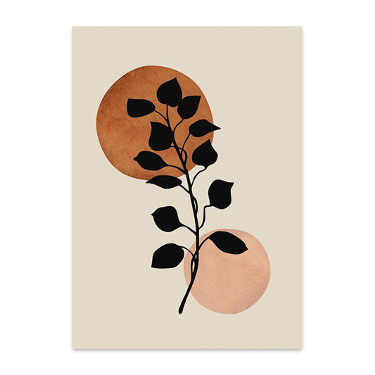 Poster Boho Blumen Zweige und Abstrakte Formen als Deko Print ohne Rahmen