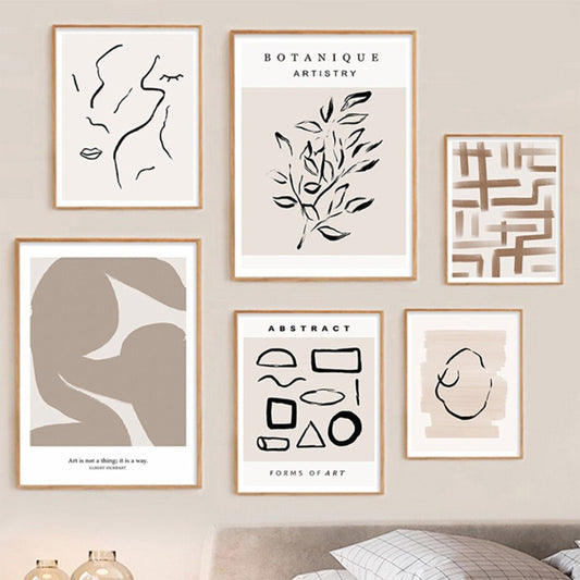 Poster Abstrakt Dezente Linien und Formen als Deko Print ohne Rahmen