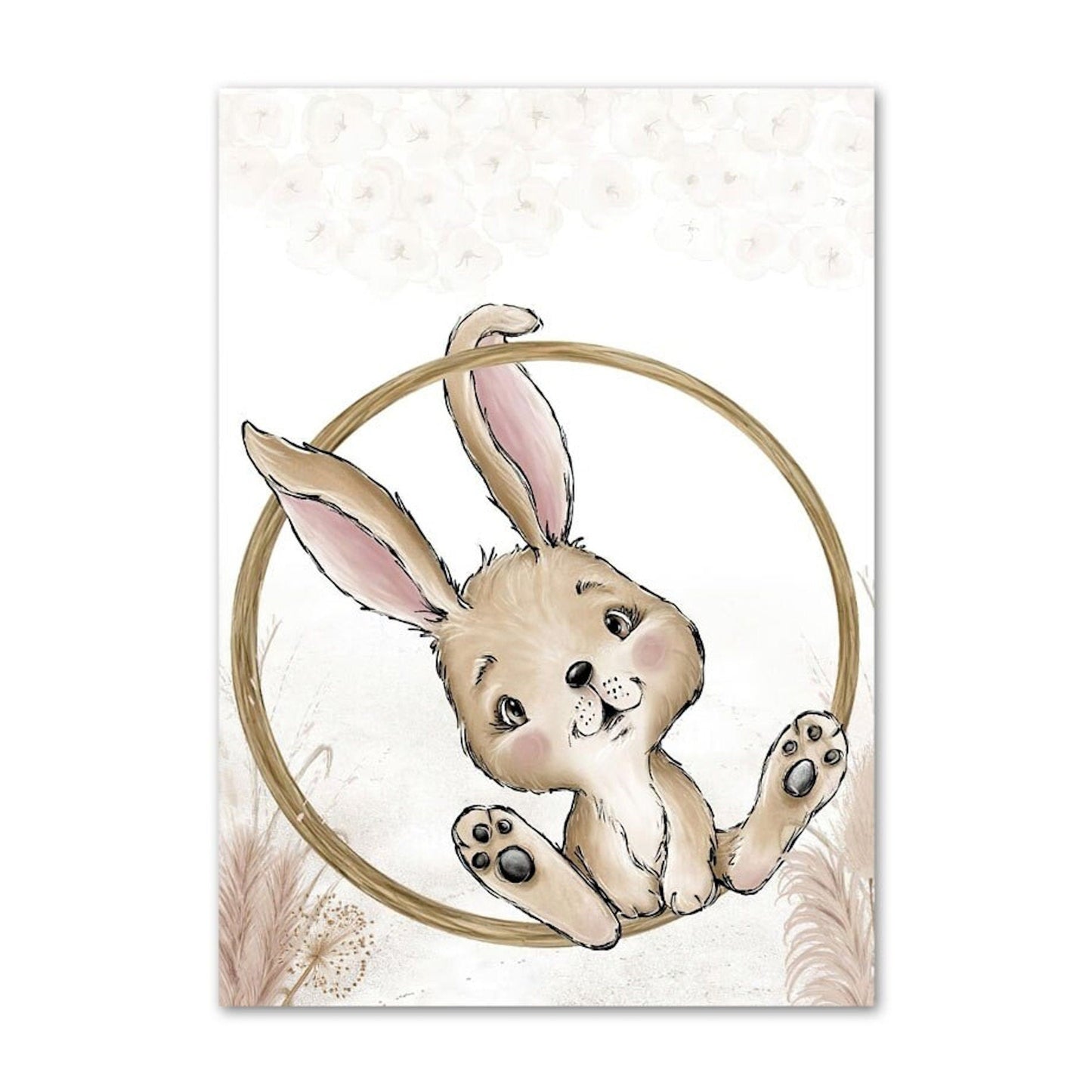 Poster Kinderzimmer Bilder Tiere Bär Reh Fuchs Hase und Spruch sei Frech wild und wunderbar als Deko Print ohne Rahmen