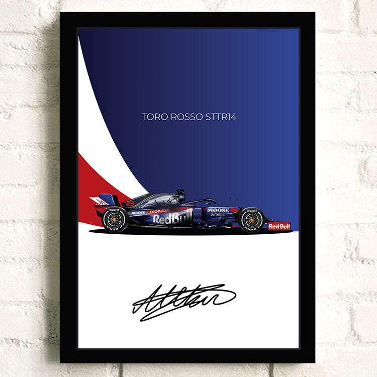 Poster Formel 1 Rennwagen Grand Prix Rennfahrer Signature I Deko Print ohne Rahmen