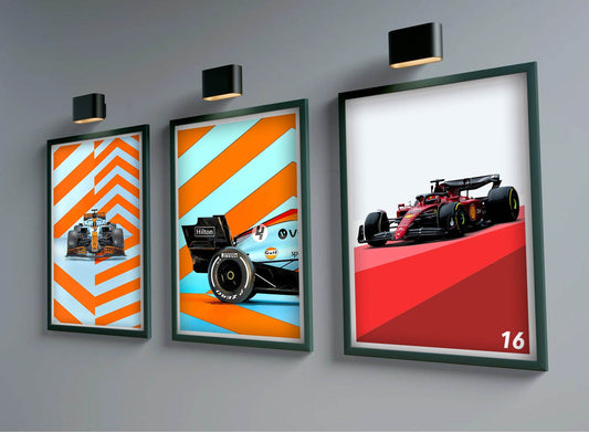 Poster Formel 1 Rennwagen Grand Prix Rennfahrer Namen Wagen Nummer I Deko Print ohne Rahmen