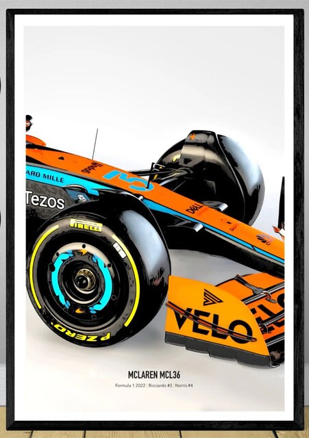 Poster Formel 1 Rennwagen Grand Prix Rennfahrer Namen Wagen Nummer I Deko Print ohne Rahmen