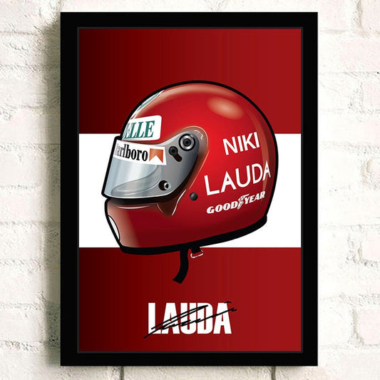 Poster Formel 1 Helm Rennfahrer Name Unterschrift I Deko Print ohne Rahmen