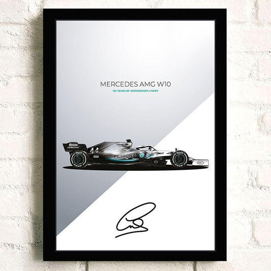 Poster Formel 1 Rennwagen Grand Prix Rennfahrer Signature I Deko Print ohne Rahmen