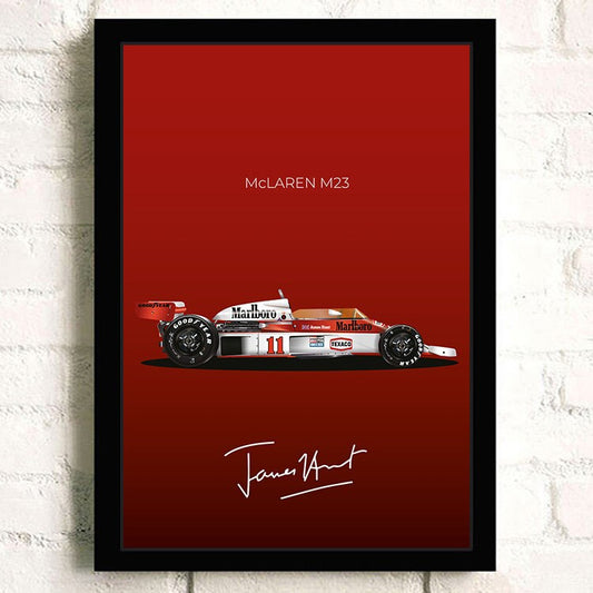 Poster Formel 1 Rennwagen Grand Prix Rennfahrer Signature I Deko Print ohne Rahmen