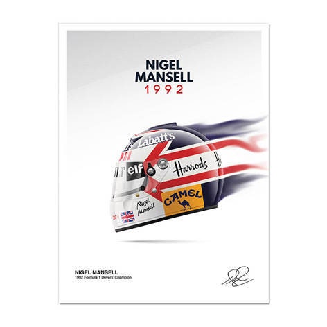 Poster Formel 1 Helme Rennfahrer Unterschriften I Deko Print ohne Rahmen