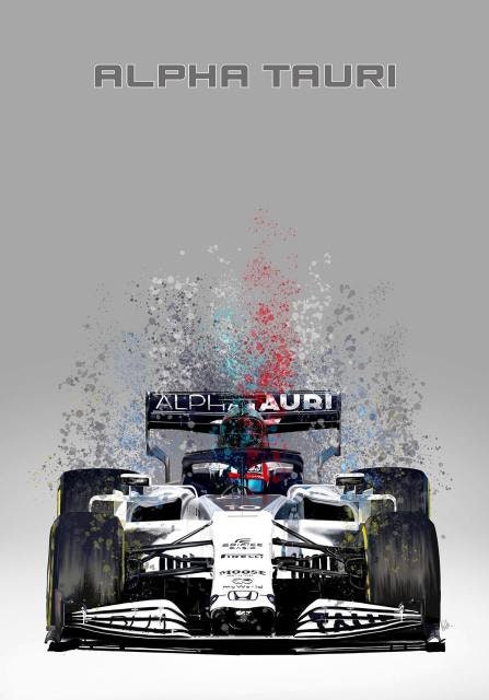 Poster Formel 1 Rennwagen Aquarell I Deko Print ohne Rahmen