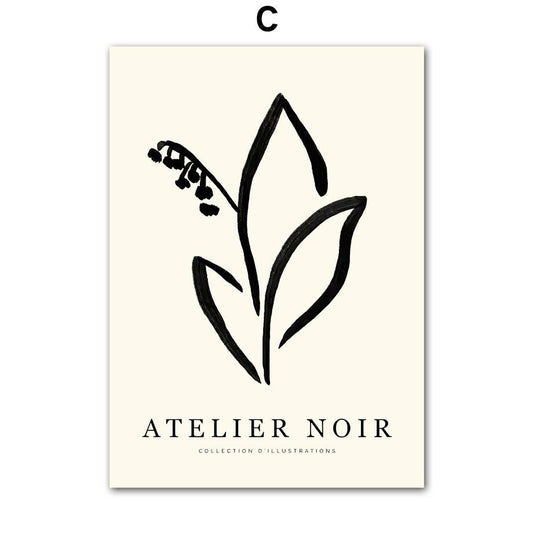 Poster Boho Abstrakt Pflanzen I Bilder Wohnzimmer | Wandbilder Schlafzimmer | Deko Print ohne Rahmen | Bilder Set Kunstdruck