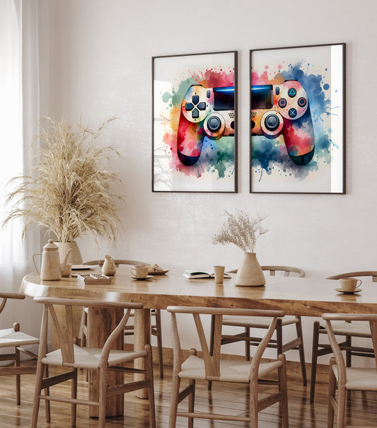 Gaming Poster 2er Set· Gaming Wandkunst · Gaming Raum Deko · Gamer Geschenk · Videospiel · Wand Deko · Esports Spiel·Deko Print· ohne Rahmen