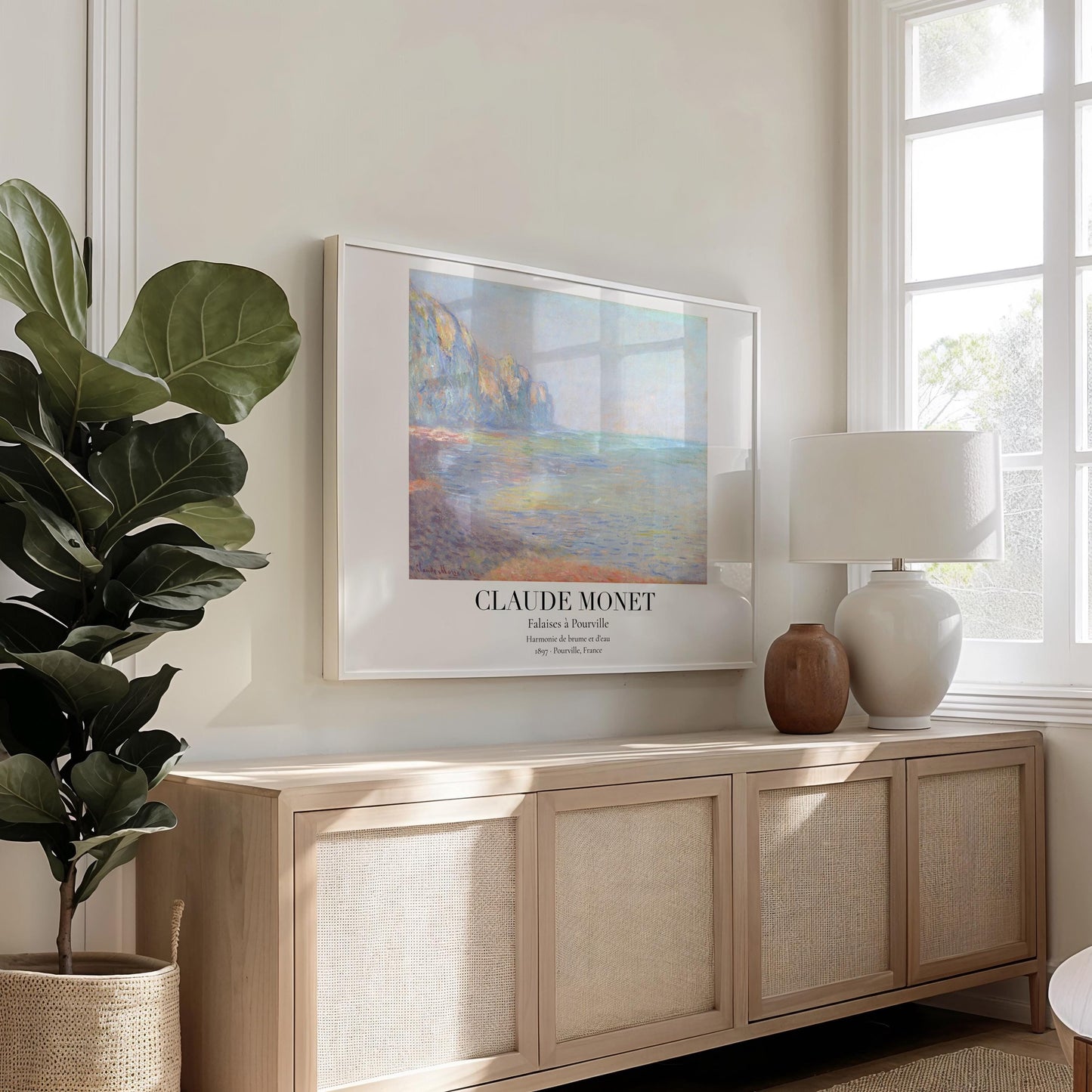 Claude Monet Poster · Falaises à Pourville 1897 · Küstenkunst Frankreich · Impressionismus Druck · Vintage Wandbild ohne Rahmen