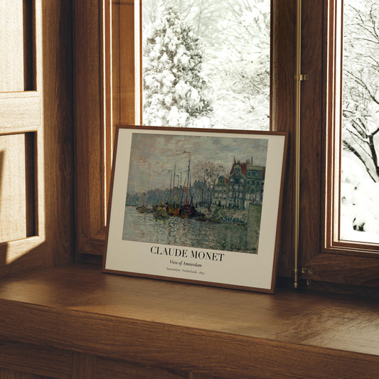 Claude Monet Poster · Amsterdam 1874 · Impressionismus Stadtansicht · Vintage Kunst Druck · Grachtenblick ohne Rahmen