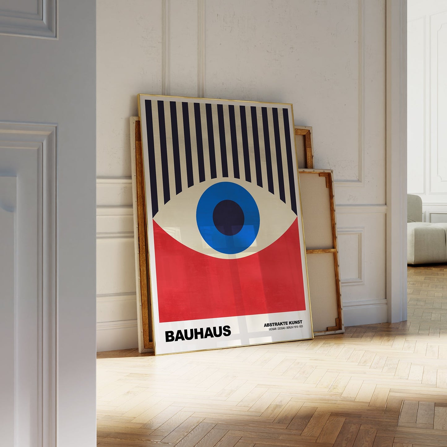 POSTER BAUHAUS Abstrakte Kunst · Modernes Auge Design im Retro Stil · Minimalistische Wanddeko · Deko Print ohne Rahmen