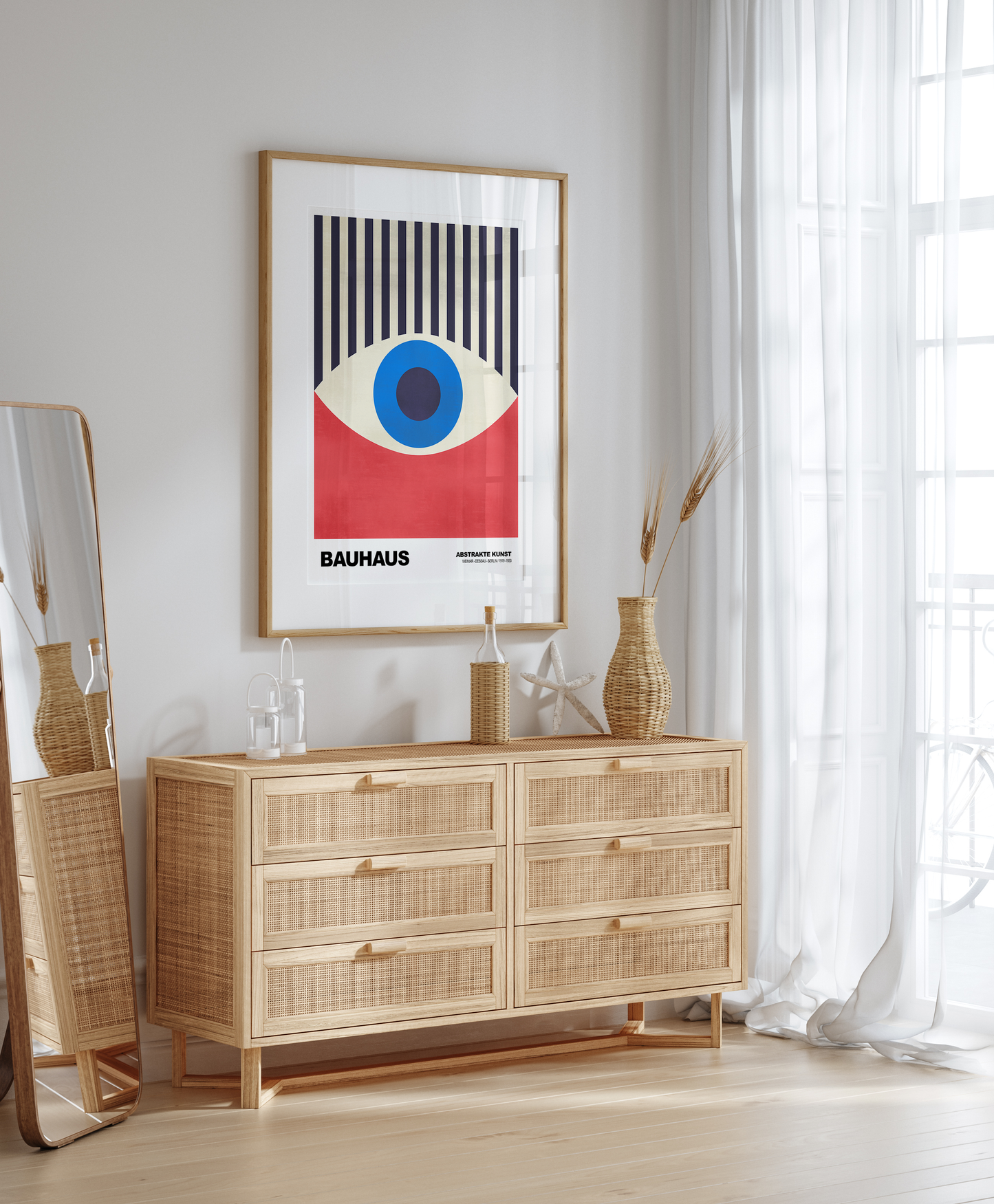 POSTER BAUHAUS Abstrakte Kunst · Modernes Auge Design im Retro Stil · Minimalistische Wanddeko · Deko Print ohne Rahmen