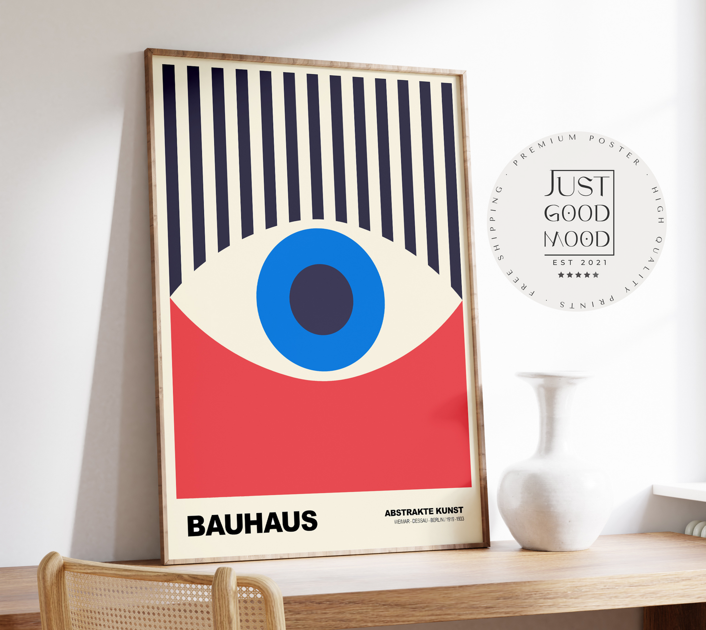 POSTER BAUHAUS Abstrakte Kunst · Modernes Auge Design im Retro Stil · Minimalistische Wanddeko · Deko Print ohne Rahmen