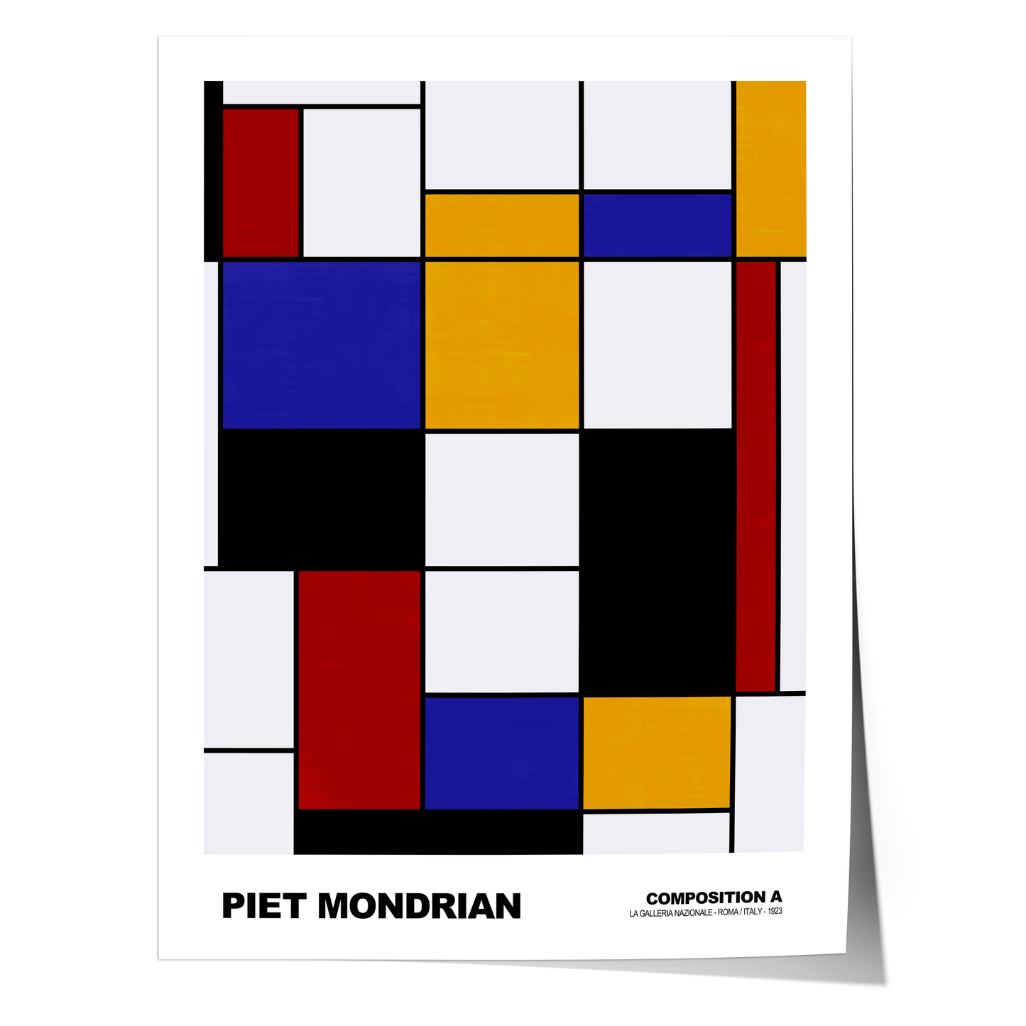 Poster Piet Mondrian · Composition A · Abstrakte Kunst im De Stijl Stil · Print ohne Rahmen