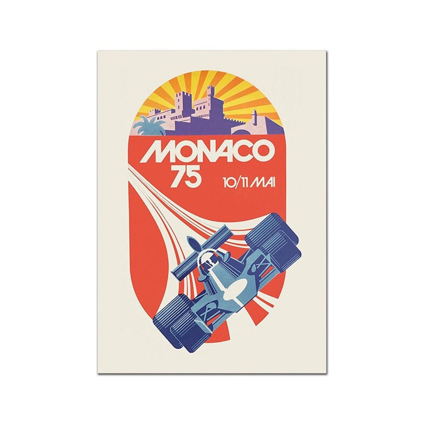 Poster Monaco Rennwagen Formel 1 Grand Prix | Bilder Wohnzimmer | Wandbilder Schlafzimmer | Deko Print ohne Rahmen | Bilder Set
