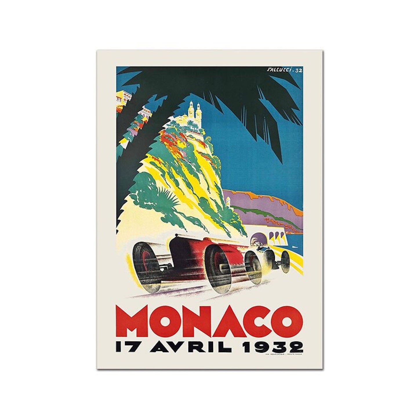 Poster Monaco Rennwagen Formel 1 Grand Prix | Bilder Wohnzimmer | Wandbilder Schlafzimmer | Deko Print ohne Rahmen | Bilder Set