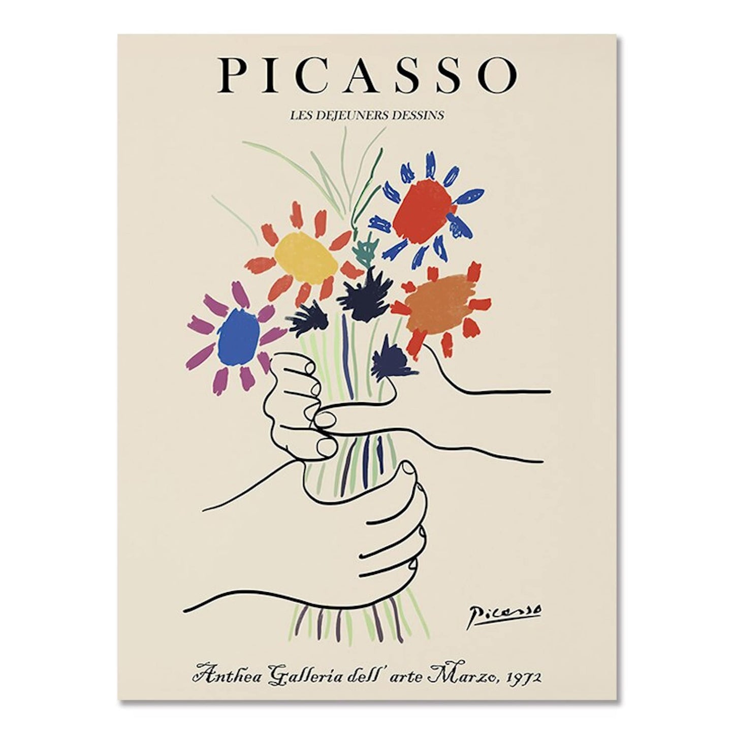 Poster Picasso Matisse Museum Abstrakt Retro Porträt  | Bilder Wohnzimmer | Wandbilder Schlafzimmer | Deko Print ohne Rahmen | Bilder Set