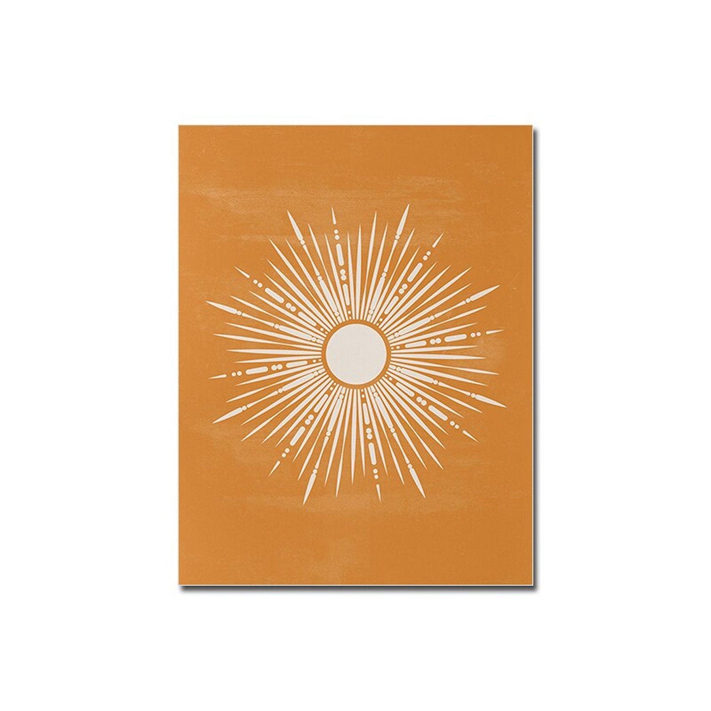 Poster Boho Abstrakt Sonne Berge und Pflanzen im Blumetopf als Deko Print ohne Rahmen