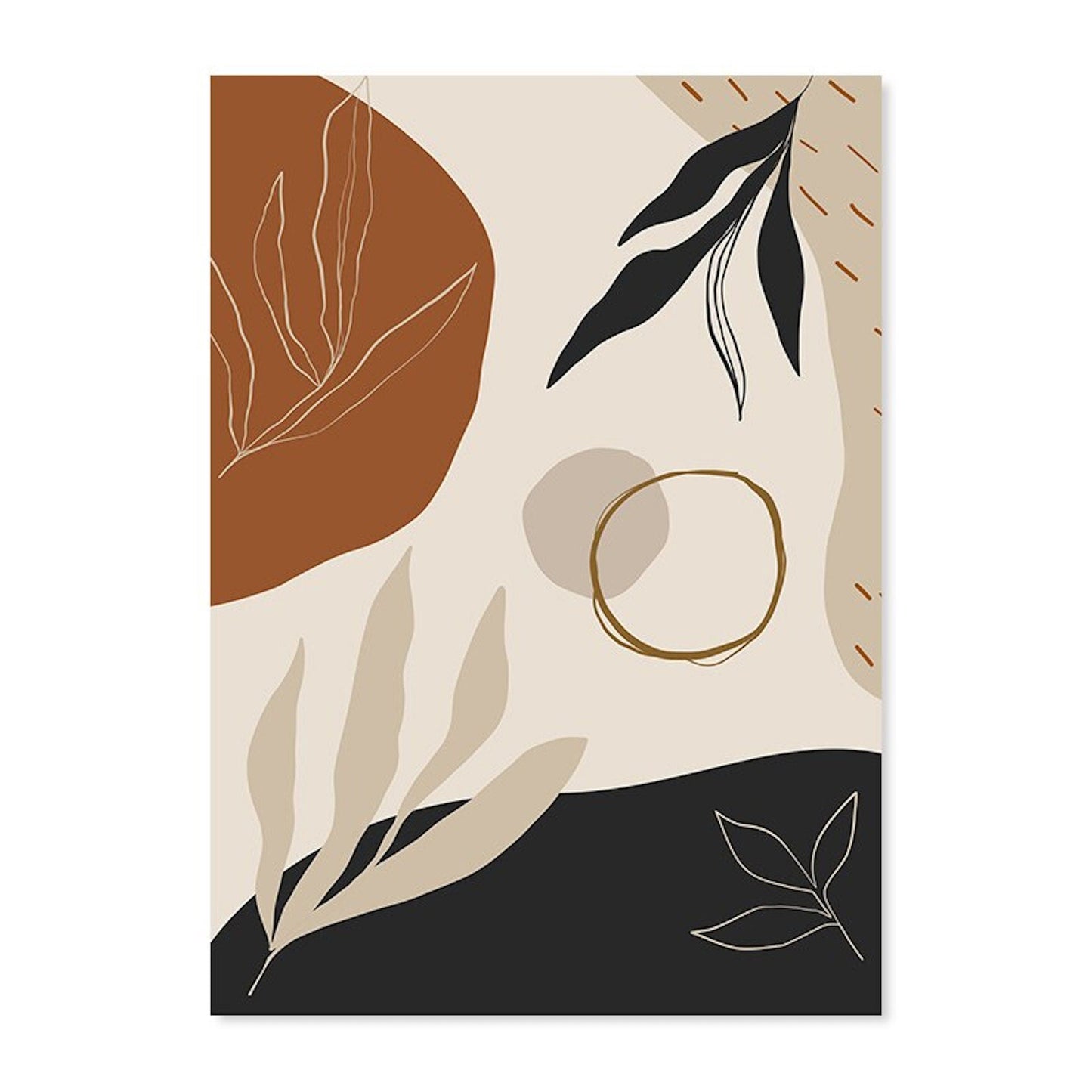 Poster Monstera Blätter und Pflanzen Blätter Abstrakt Boho als Deko Print ohne Rahmen