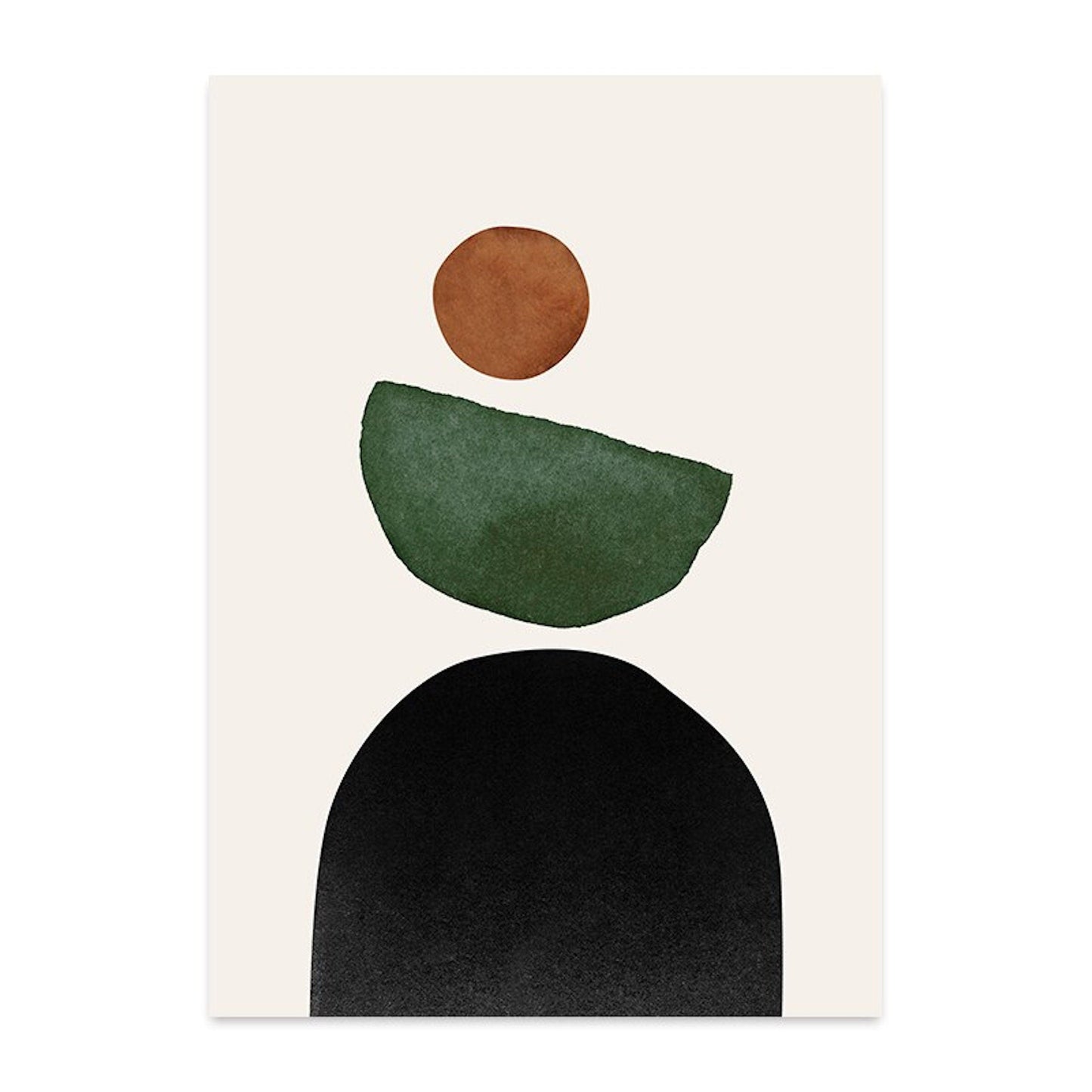 Poster Boho Blumen Zweige und Abstrakte Formen als Deko Print ohne Rahmen