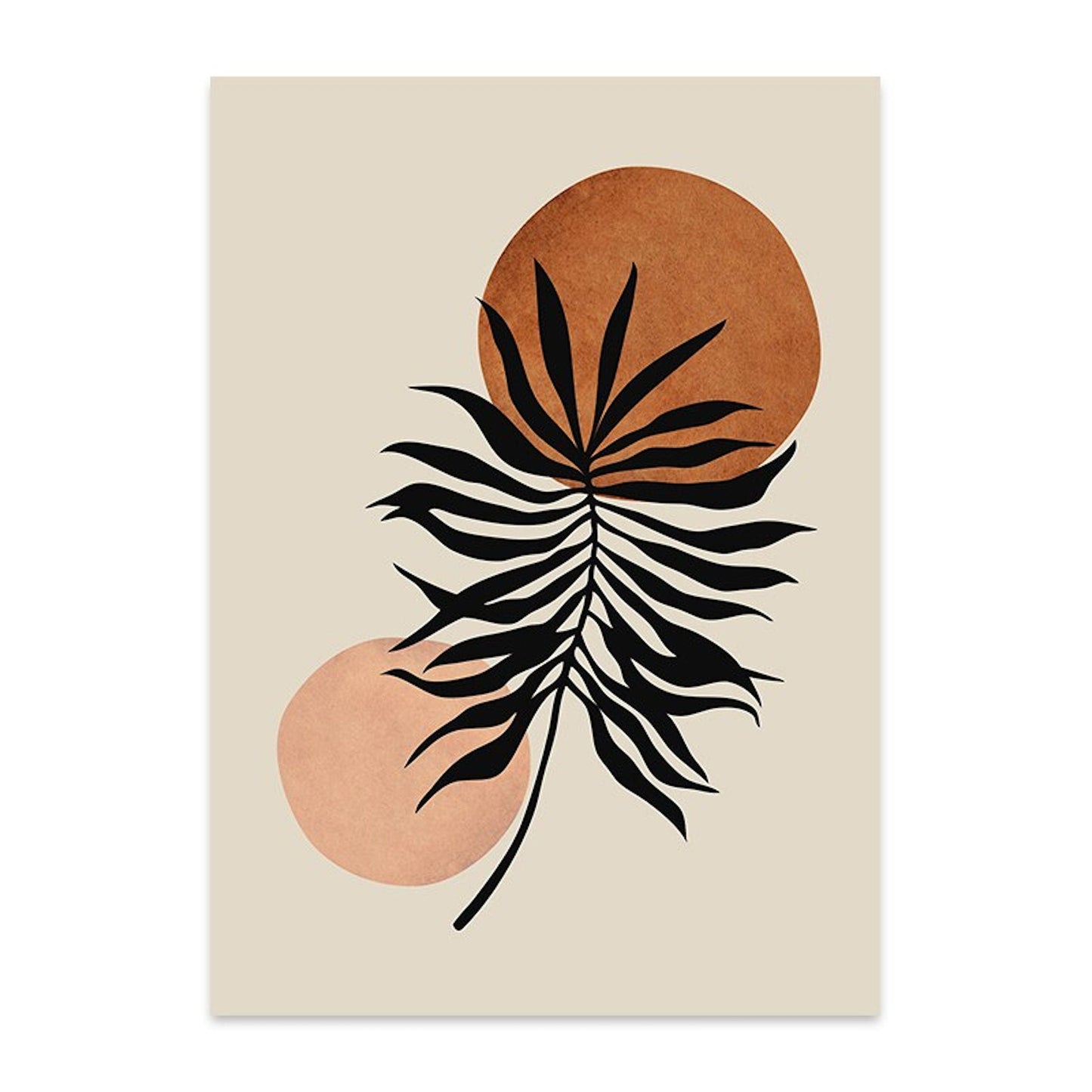 Poster Boho Blumen Zweige und Abstrakte Formen als Deko Print ohne Rahmen