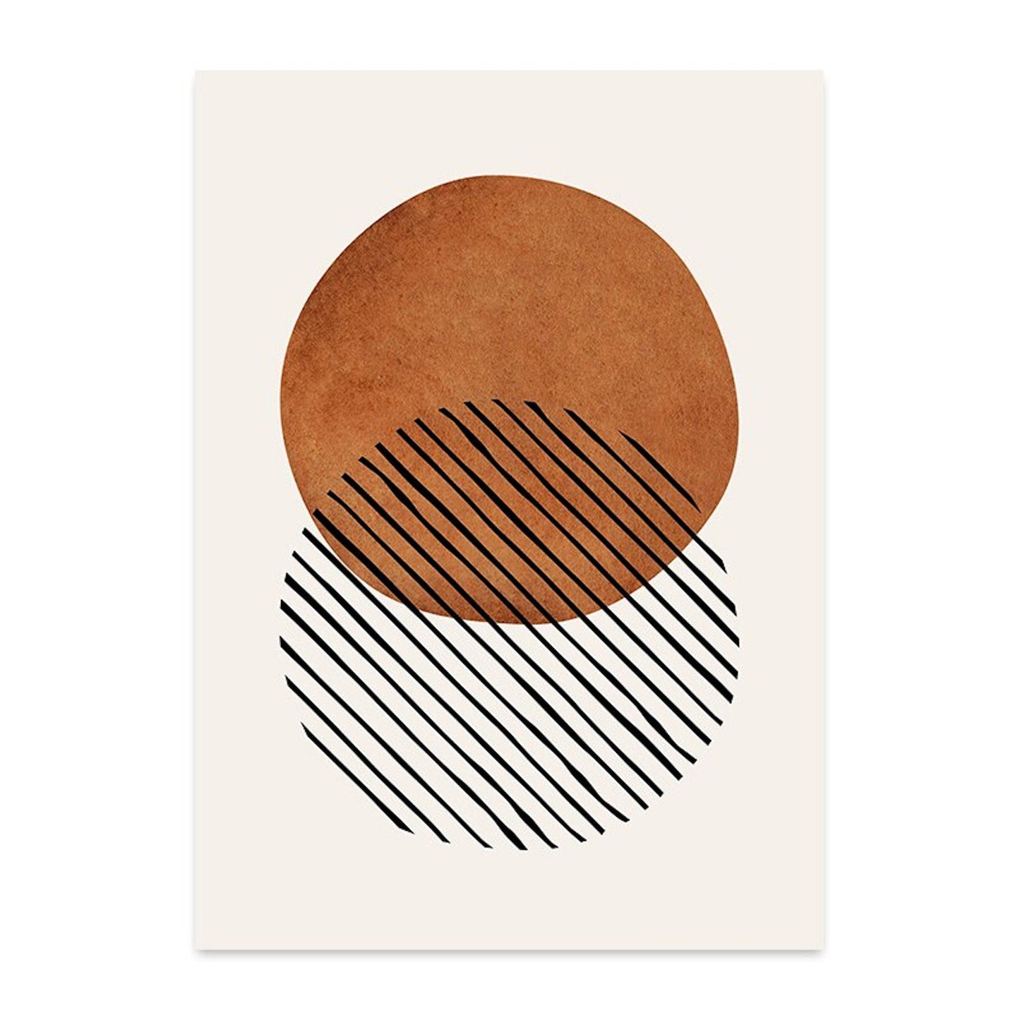 Poster Boho Blumen Zweige und Abstrakte Formen als Deko Print ohne Rahmen