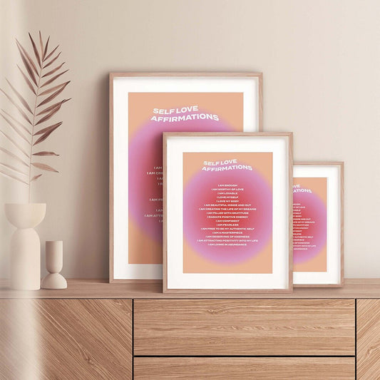 Poster Affirmationen zur Selbstliebe und Mindset Deko Print ohne Rahmen