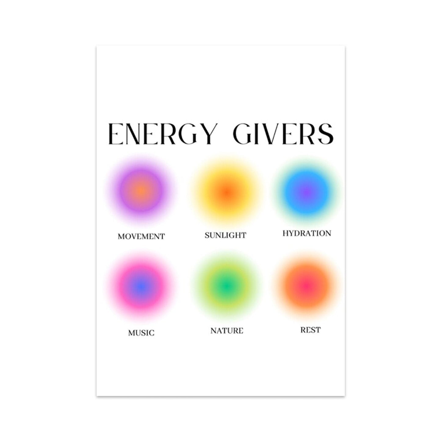 Poster Engelszahlen, Positive Aura Energiegeber  als Deko Print ohne Rahmen