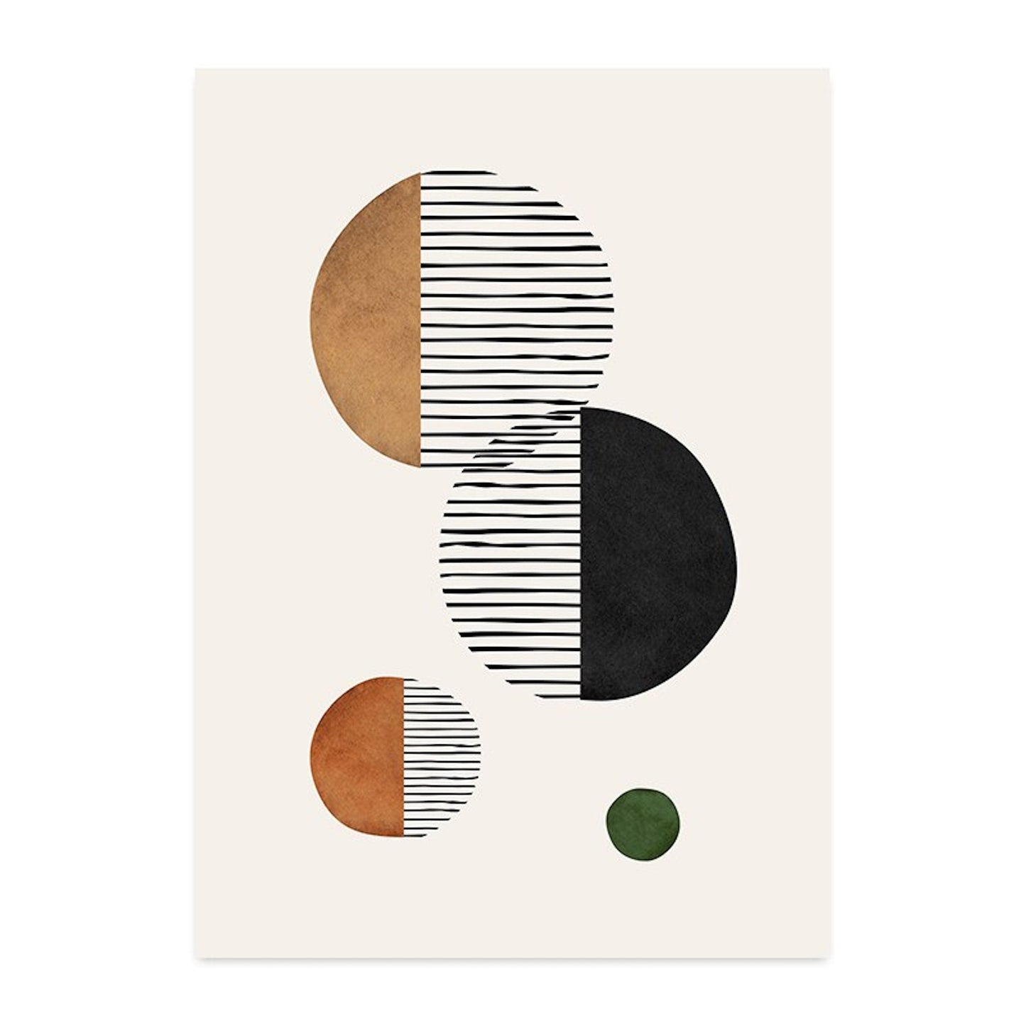 Poster Boho Blumen Zweige und Abstrakte Formen als Deko Print ohne Rahmen