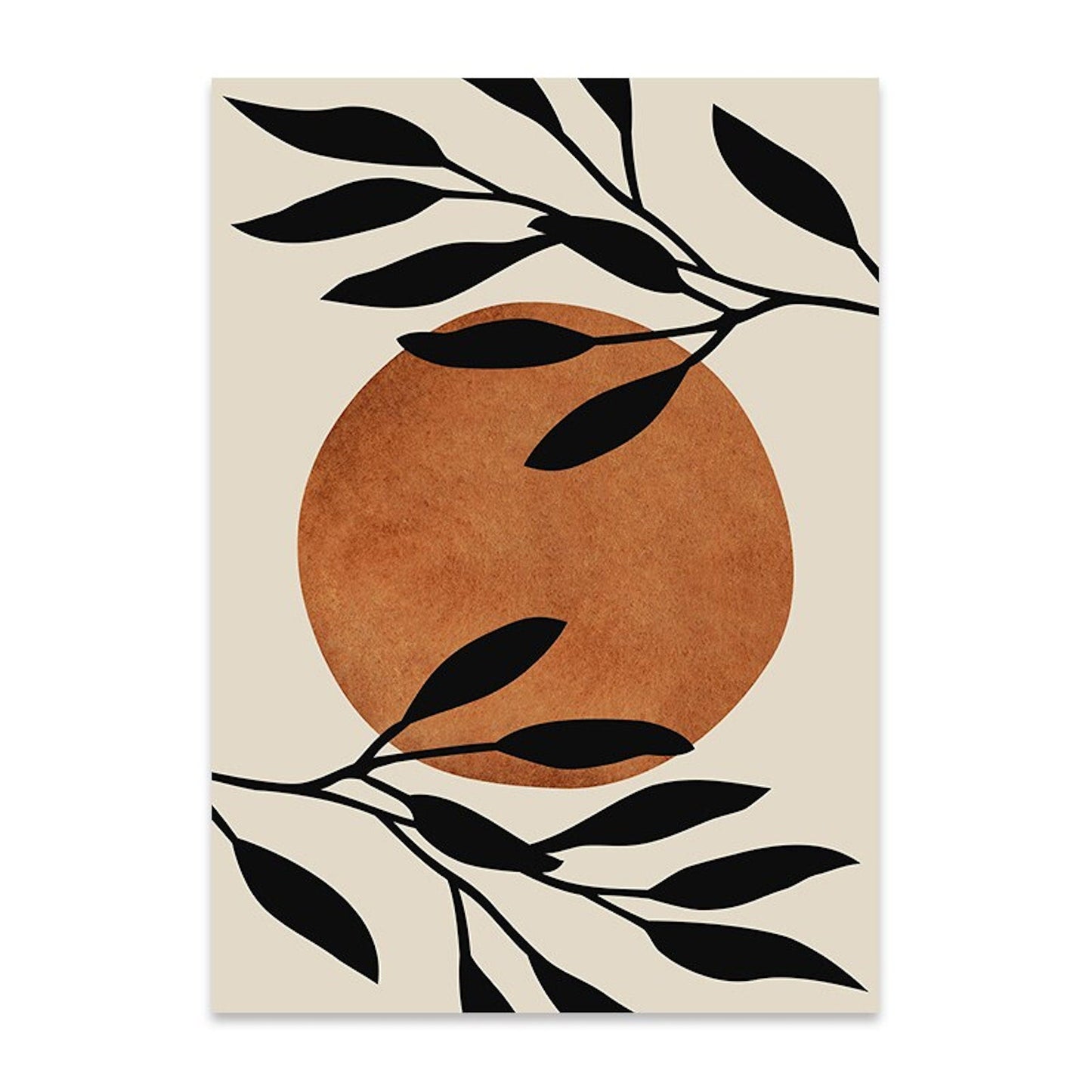 Poster Boho Blumen Zweige und Abstrakte Formen als Deko Print ohne Rahmen