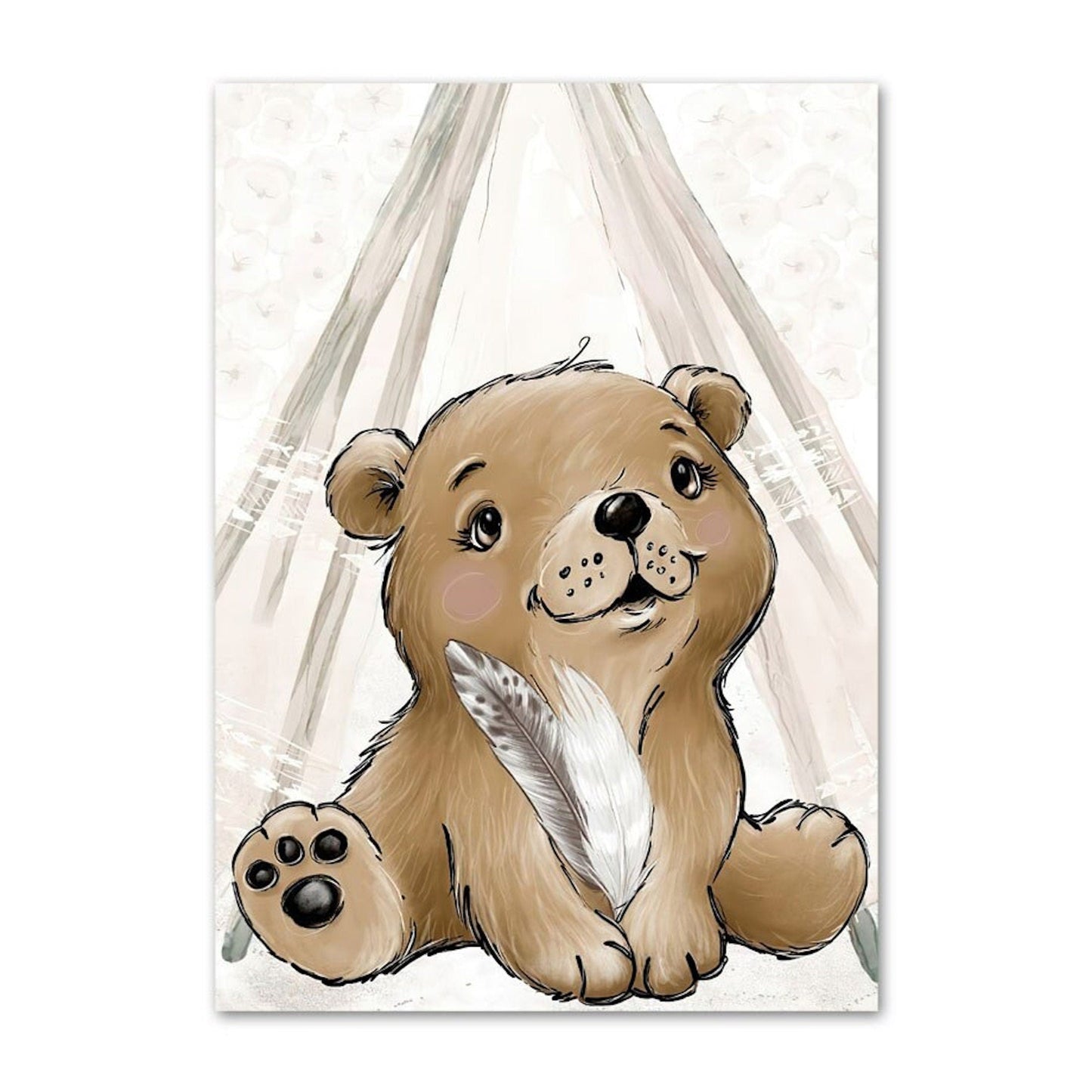 Poster Kinderzimmer Bilder Tiere Bär Reh Fuchs Hase und Spruch sei Frech wild und wunderbar als Deko Print ohne Rahmen