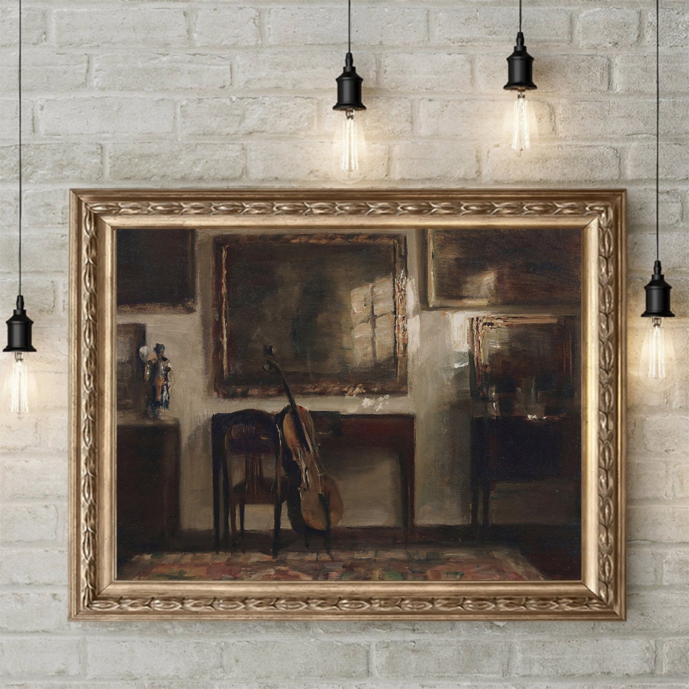 Poster Vintage Galerie Wand Kunst Set Blume Vogel Pfirsisch Klavier 5er Set als Deko Print ohne Rahmen