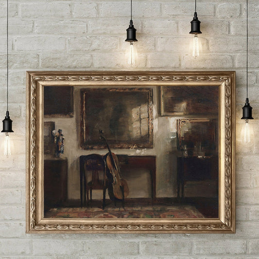 Poster Vintage Galerie Wand Kunst Set Blume Vogel Pfirsisch Klavier 5er Set als Deko Print ohne Rahmen