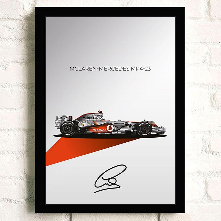 Poster Formel 1 Rennwagen Grand Prix Rennfahrer Signature   I  Deko Print ohne Rahmen
