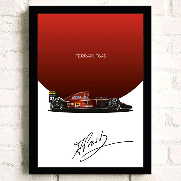 Poster Formel 1 Rennwagen Grand Prix Rennfahrer Signature   I  Deko Print ohne Rahmen