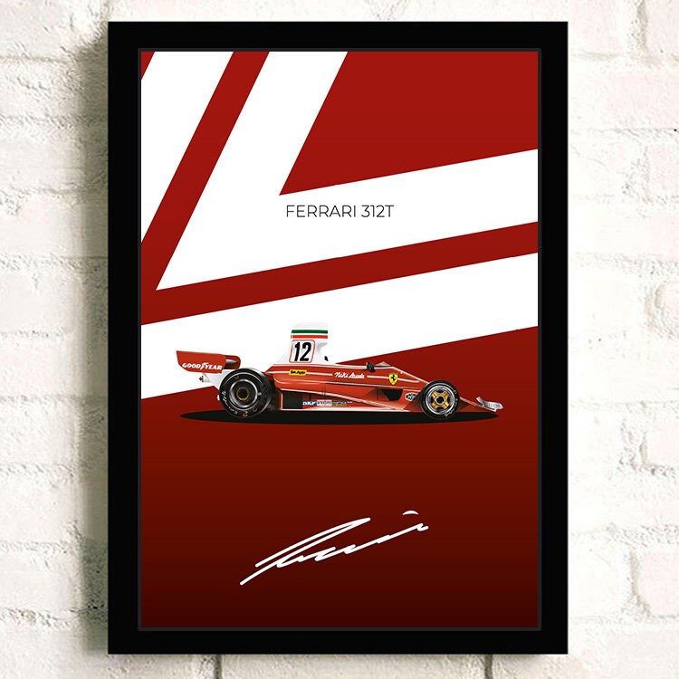 Poster Formel 1 Rennwagen Grand Prix Rennfahrer Signature   I  Deko Print ohne Rahmen