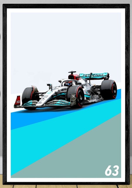 Poster Formel 1 Rennwagen Grand Prix Rennfahrer Namen Wagen Nummer I  Deko Print ohne Rahmen