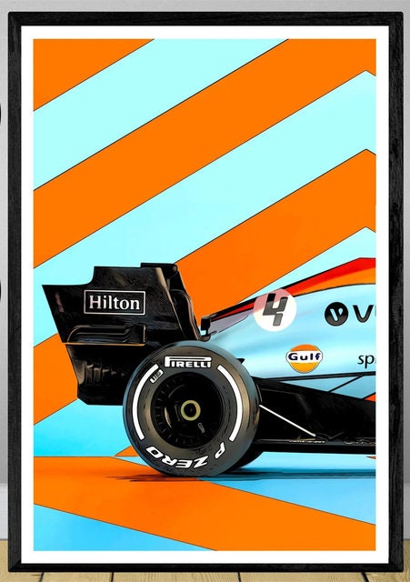 Poster Formel 1 Rennwagen Grand Prix Rennfahrer Namen Wagen Nummer I  Deko Print ohne Rahmen