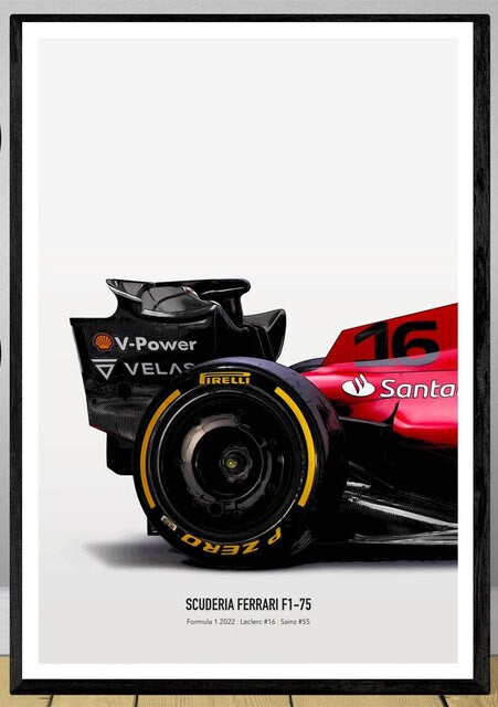 Poster Formel 1 Rennwagen Grand Prix Rennfahrer Namen Wagen Nummer I  Deko Print ohne Rahmen