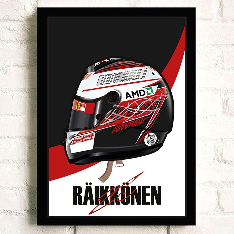 Poster Formel 1 Helm Rennfahrer Name Unterschrift I Deko Print ohne Rahmen