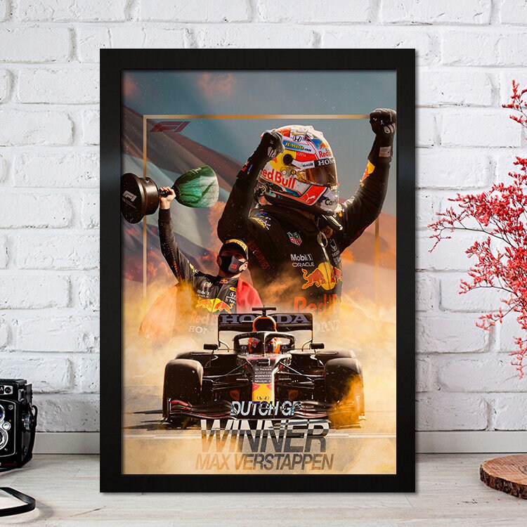 Poster Formel 1 Max Verstappen Rennfahrer Helm Rennwagen Red Bull I Deko Print ohne Rahmen