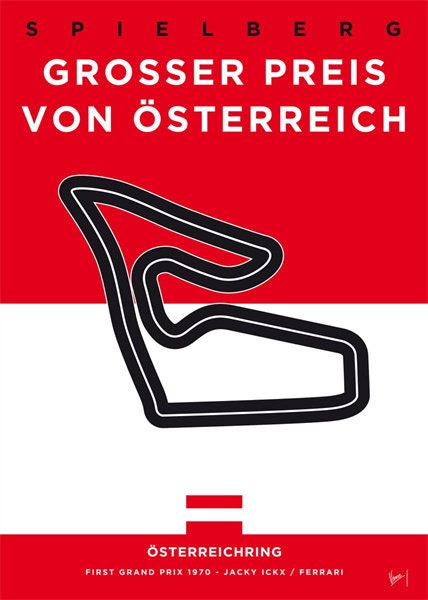 Poster Formel 1 Rennstrecke Länder Flagge I Deko Print ohne Rahmen