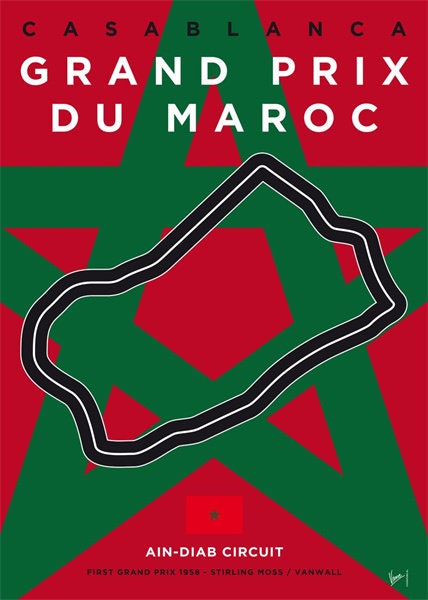 Poster Formel 1 Rennstrecke Länder Flagge I Deko Print ohne Rahmen