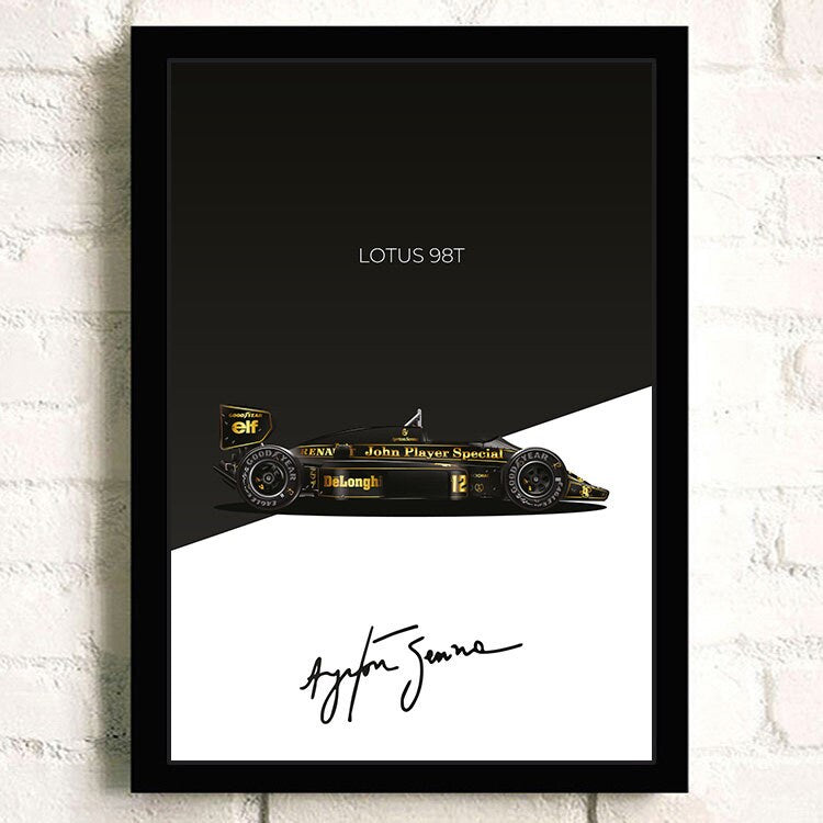 Poster Formel 1 Rennwagen Grand Prix Rennfahrer Signature   I  Deko Print ohne Rahmen