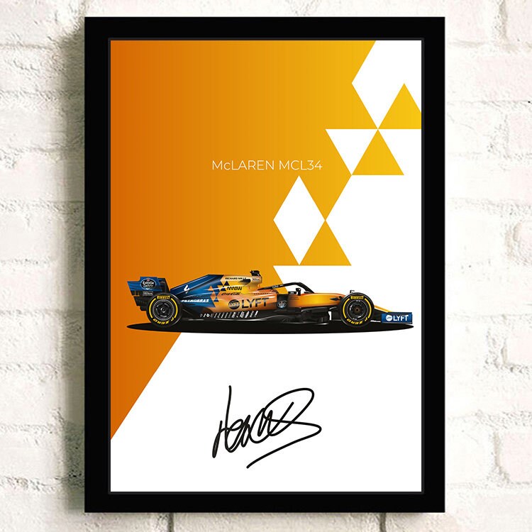 Poster Formel 1 Rennwagen Grand Prix Rennfahrer Signature   I  Deko Print ohne Rahmen