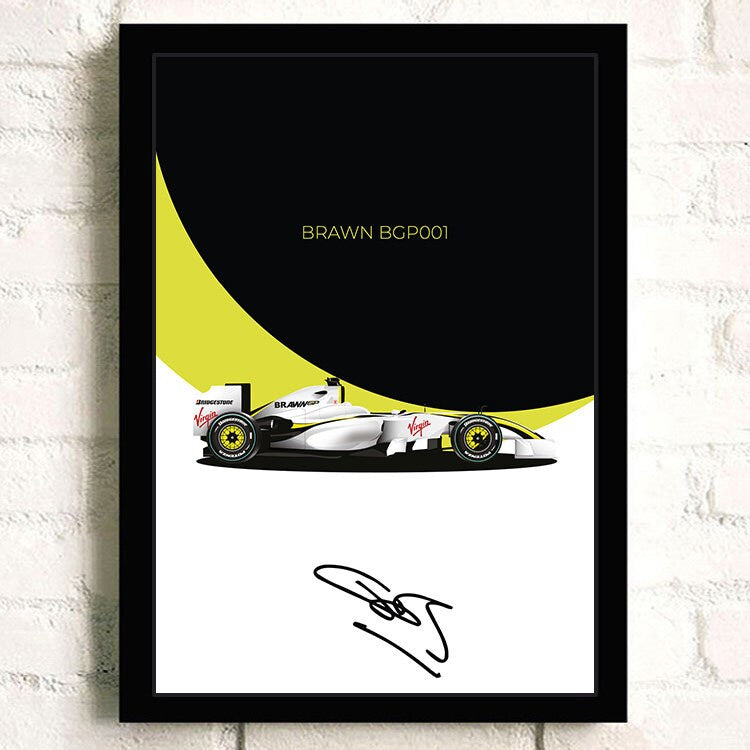 Poster Formel 1 Rennwagen Grand Prix Rennfahrer Signature   I  Deko Print ohne Rahmen