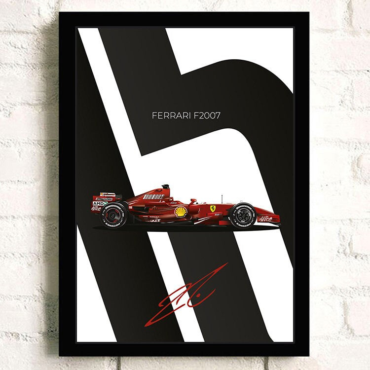 Poster Formel 1 Rennwagen Grand Prix Rennfahrer Signature   I  Deko Print ohne Rahmen