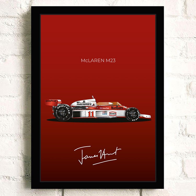 Poster Formel 1 Rennwagen Grand Prix Rennfahrer Signature   I  Deko Print ohne Rahmen