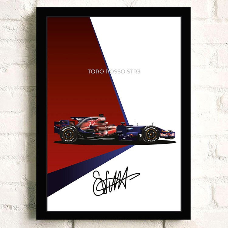 Poster Formel 1 Rennwagen Grand Prix Rennfahrer Signature   I  Deko Print ohne Rahmen